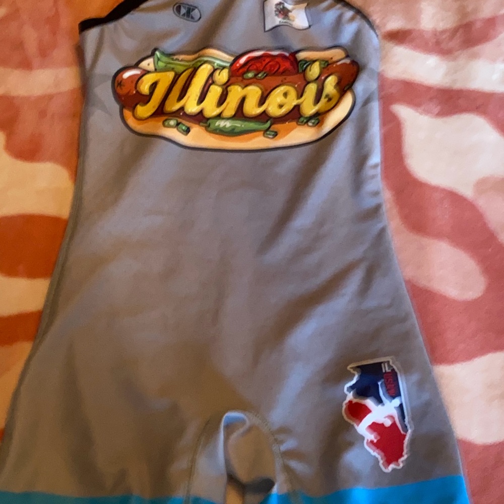 Kids Gray Wrestling Singlet